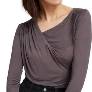 Brooklyn Twist Long Sleeve Top - Marcella New York in Anthrocyte